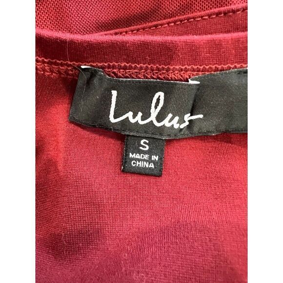 Lulus Yes to the Mesh Skater Dress in Wine Red Size S - Picture 5 of 5